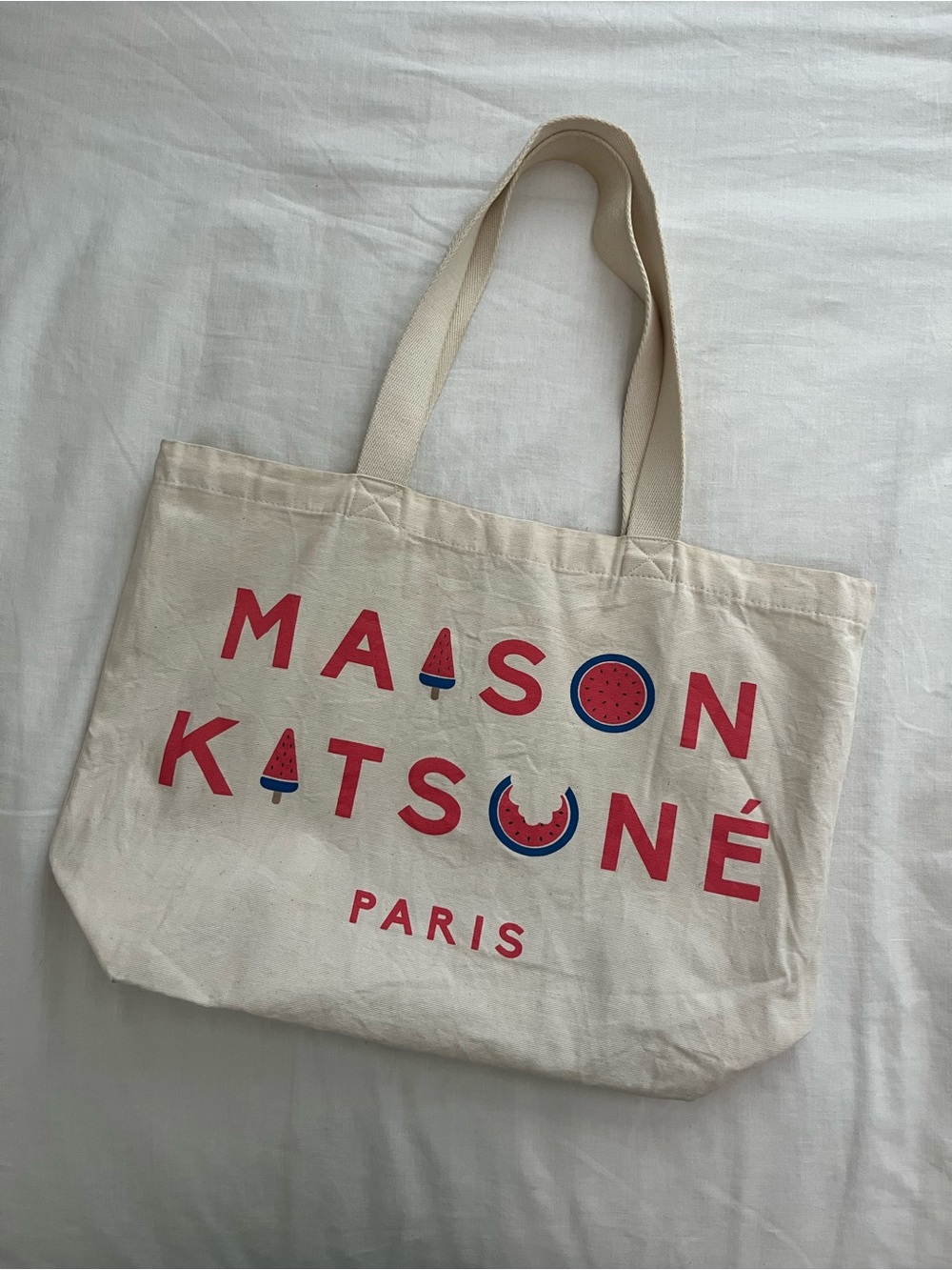 Maison Kitsune Paris Springshake Canvas Tote Bag Spring 2015